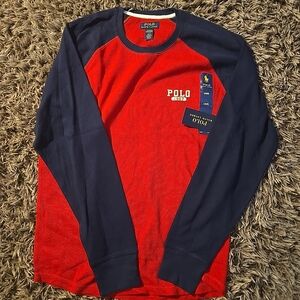 Polo Ralph Lauren Red and Navy Long Sleeve Shirt